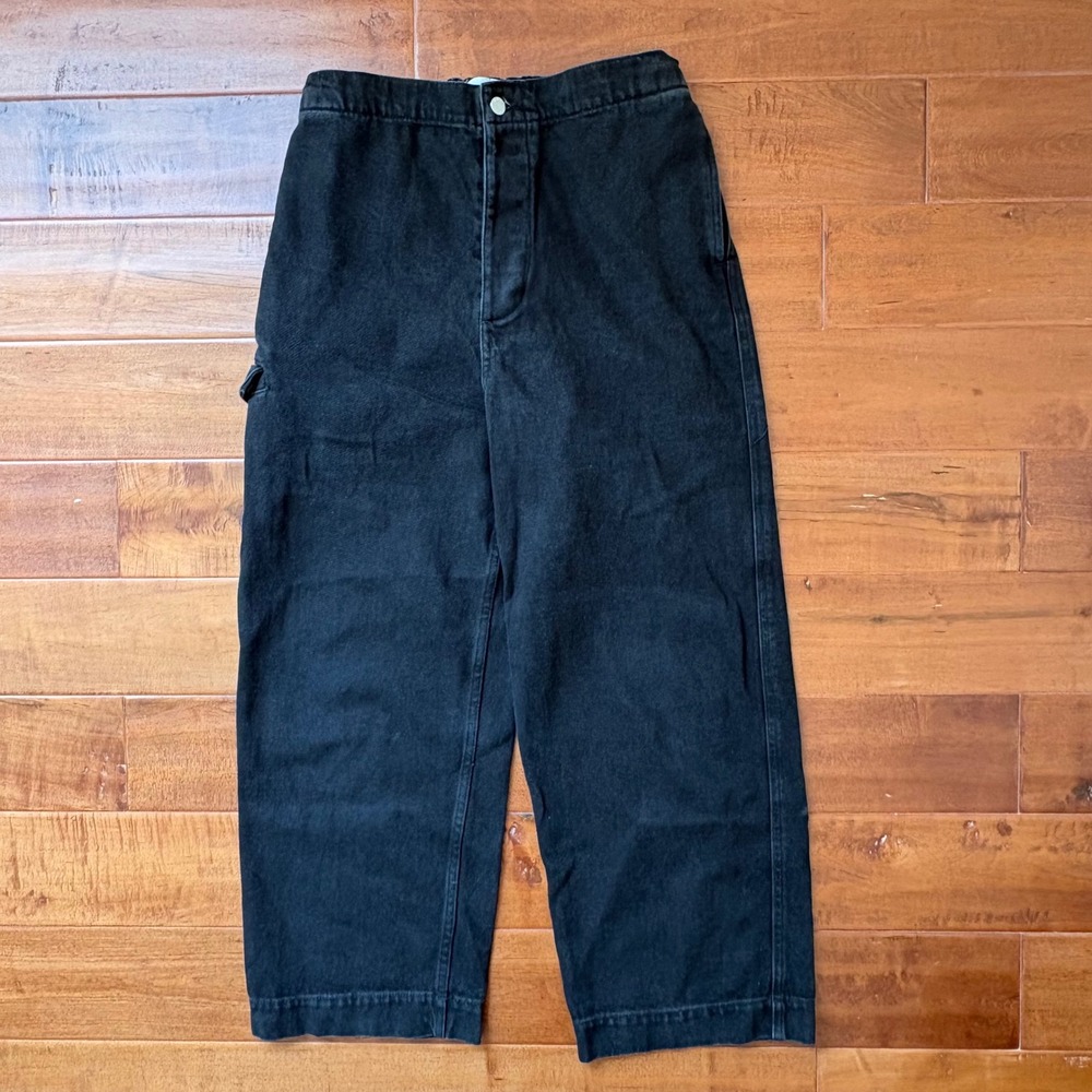 NÖAK Carpenter‎ Wide Leg Denim Pants Women 32 Black 100% Cotton Y2K Baggy